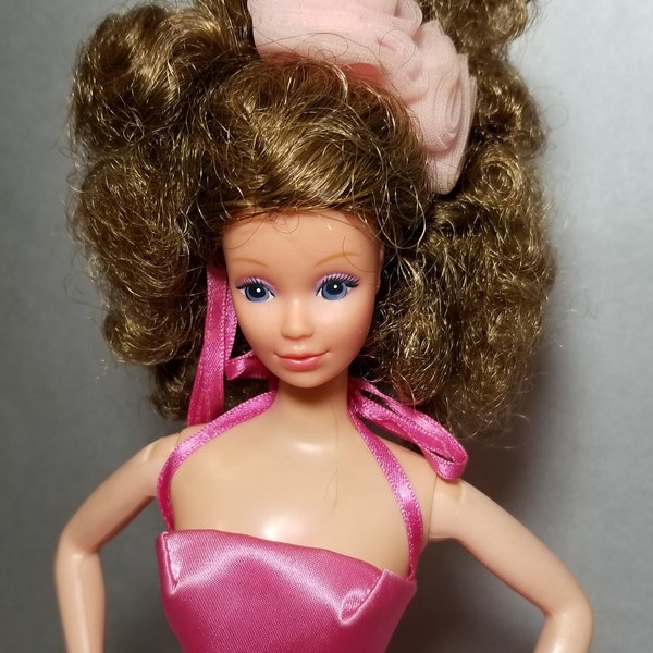 VTG 1983 Sweet Roses PJ Barbie Doll #7455 Original Dress Steffie Face EUC