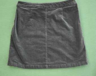 Awesome 90s grunge, army green corduroy mini skirt, Copper Key