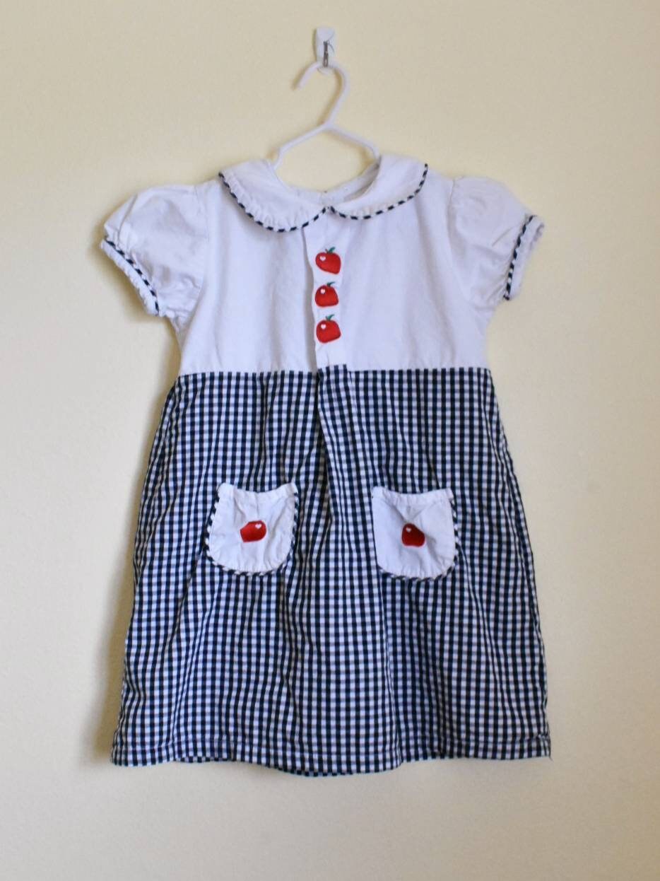 Vtg. Honeydew Kids Clothing Apple Embroidered Dress Peterpan Etsy