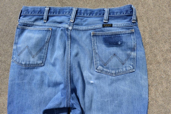 Vtg. Wrangler "no fault" blue jeans, 36x32 - image 3