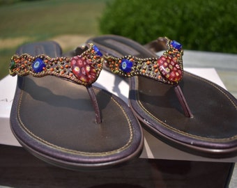 bandolino beaded sandals