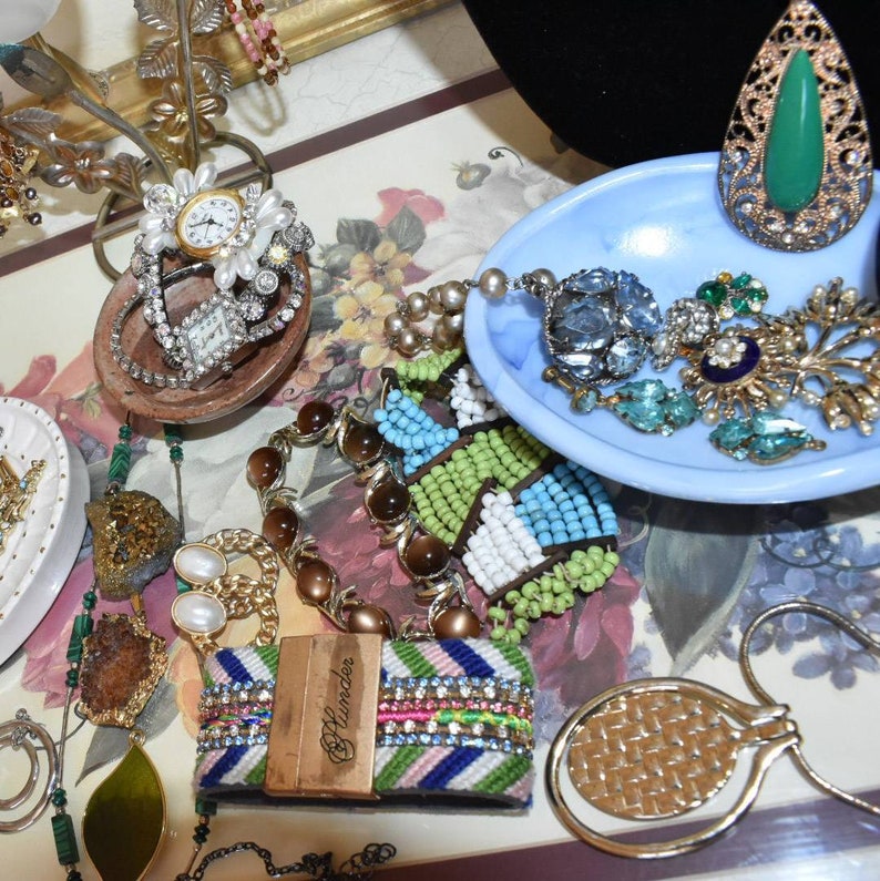 coro bel geddes druzy pendants silver beautiful corocraft enamel, malachite czechoslov pieces 4.5+ lb Costume jewelry destash