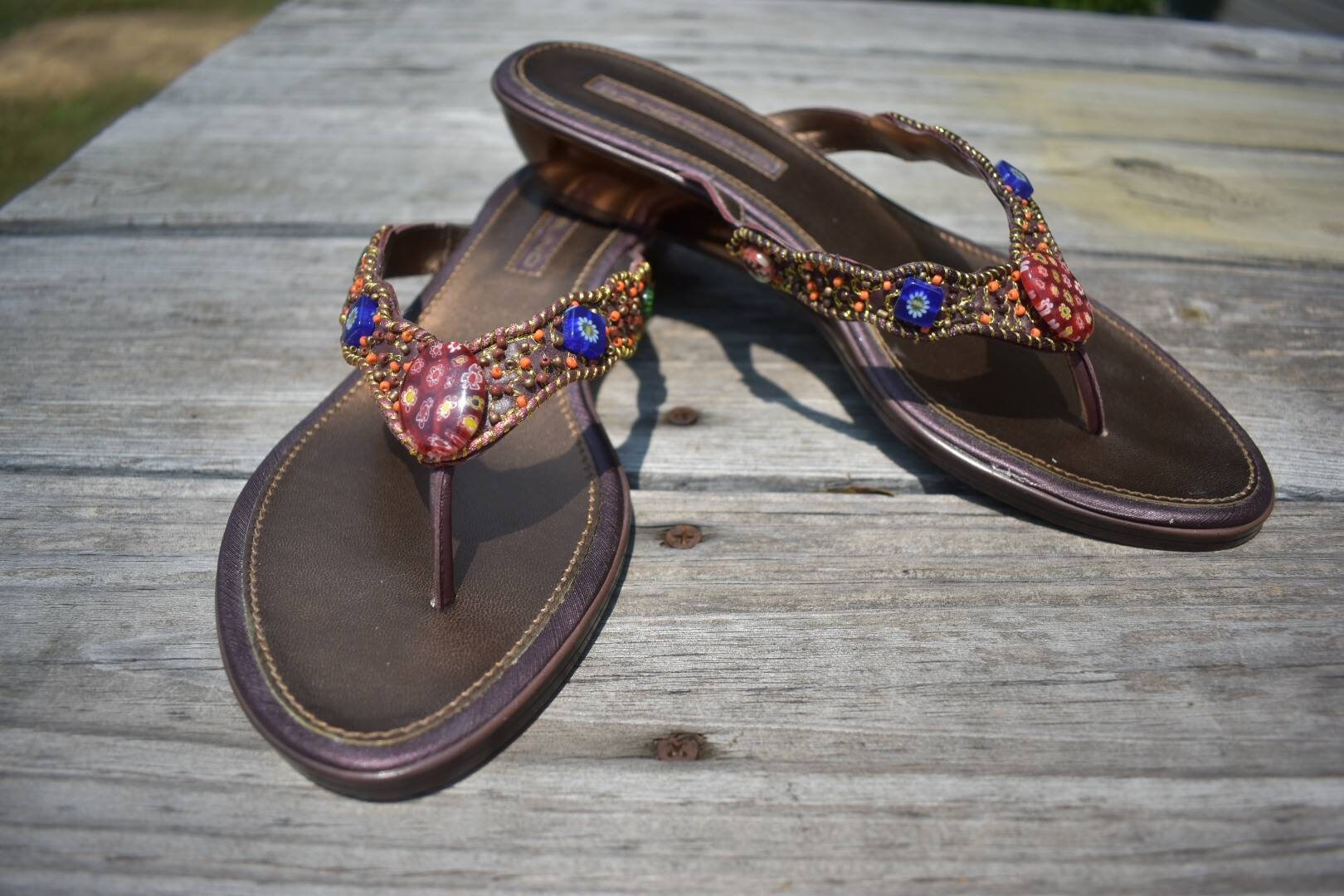 bandolino beaded sandals