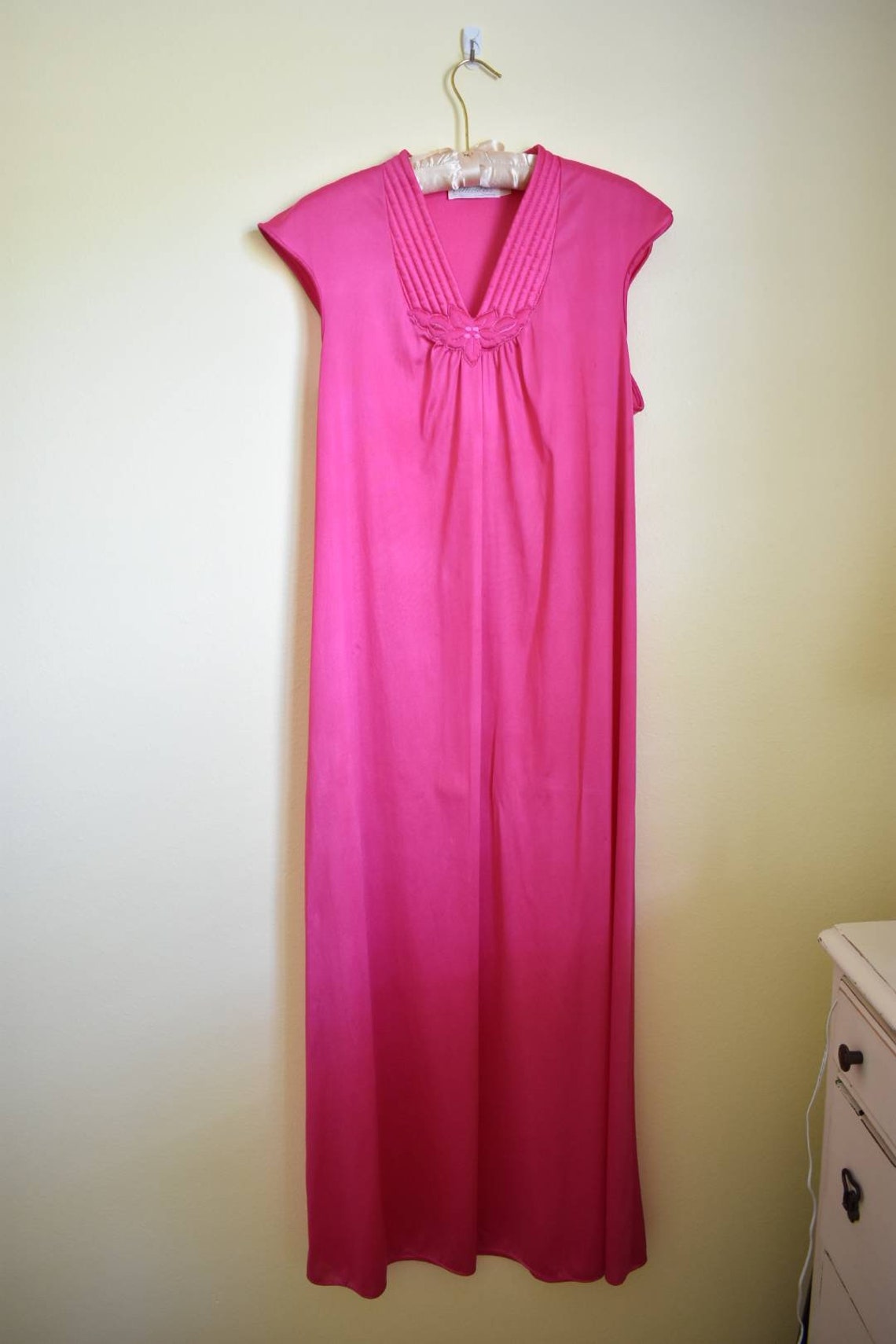 Vtg. Jcpenney Collectibles nightgown deep pink full length Etsy