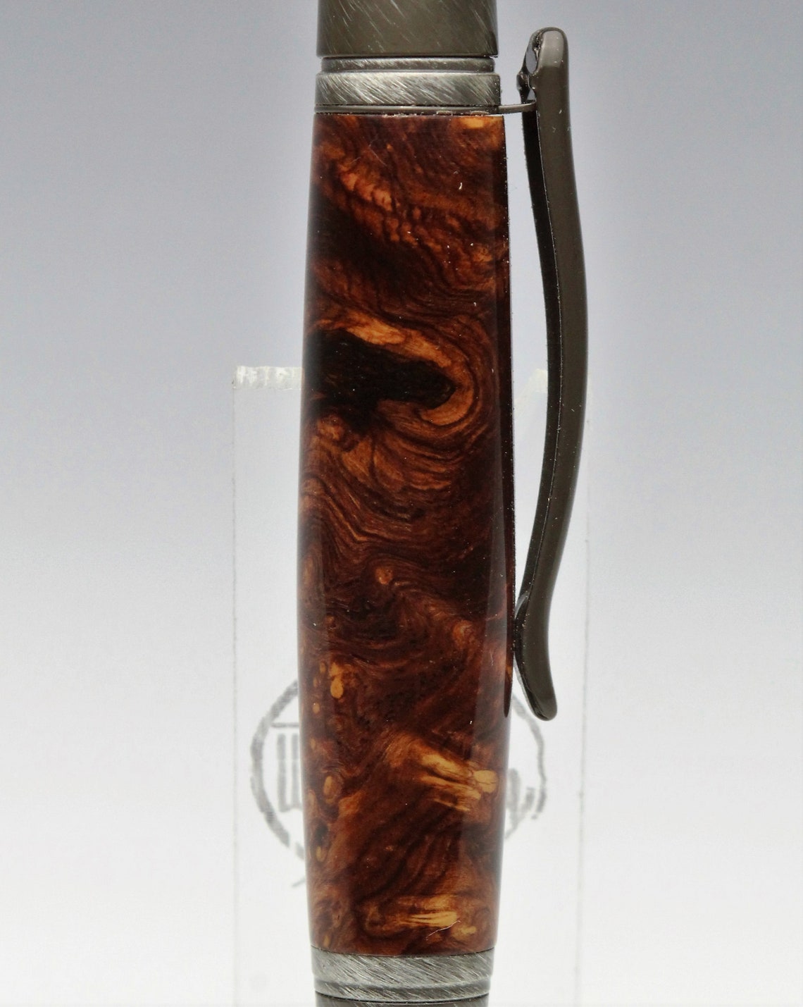 HRB Honduran Rosewood Burl Rhodium Ballpoint Pen 1 Etsy