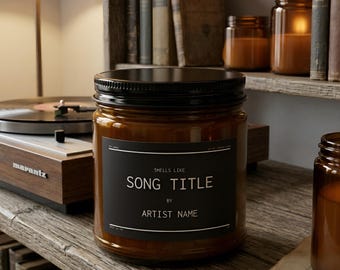 Profuma come la tua canzone preferita | Candela di soia colata a mano | Regalo per un amico | Candela personalizzata