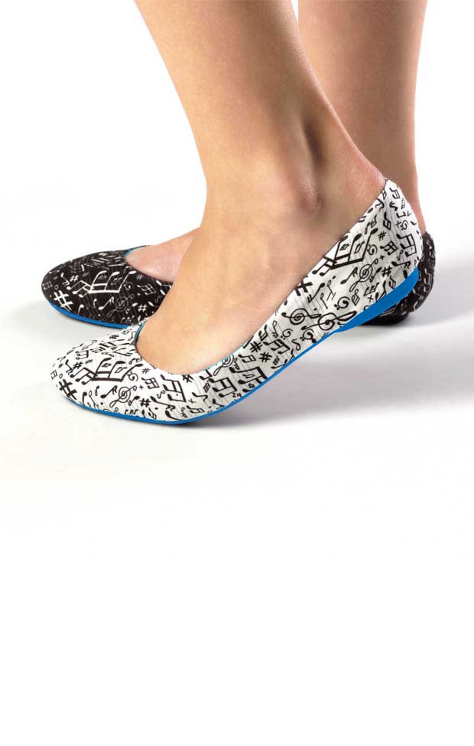 silence of the bees foldable / rollable slip on, ballet flat, ballerina shoes- music printed