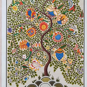 Tree of life wall decor, kalamkari  (original,tree painting,Garden art, Botanical, wall illustration design,miniature,tree of love