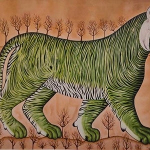 A tiger painting on canvas,oil on canvas , customised painting