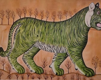 A tiger painting on canvas,oil on canvas , customised painting