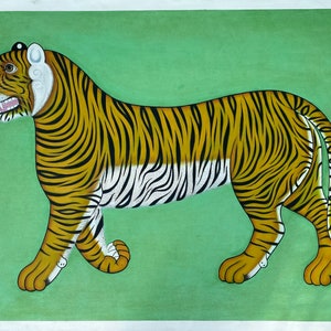 A tiger original oil painting on canvas , customised tiger large painting, Indian Bengal tiger artwork