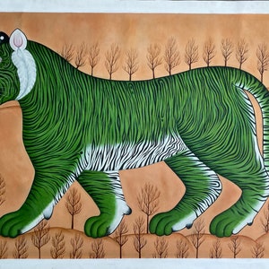 A tiger original oil painting on canvas , customised tiger large painting, Indian Bengal tiger artwork