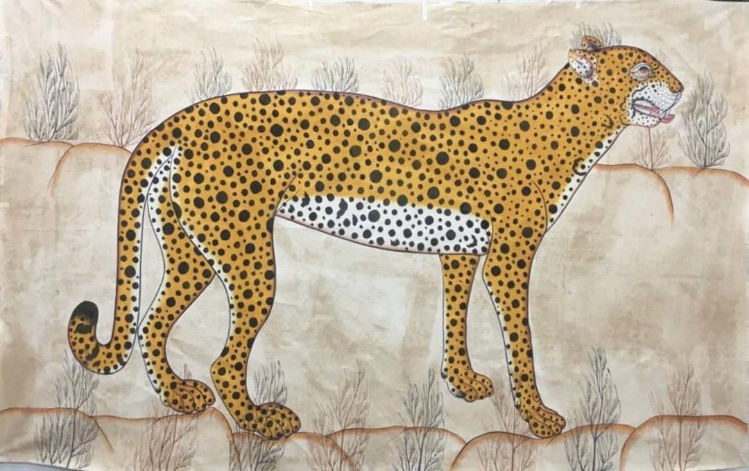 キャンバスに描かれたチーターの絵、カスタマイズされた動物の絵