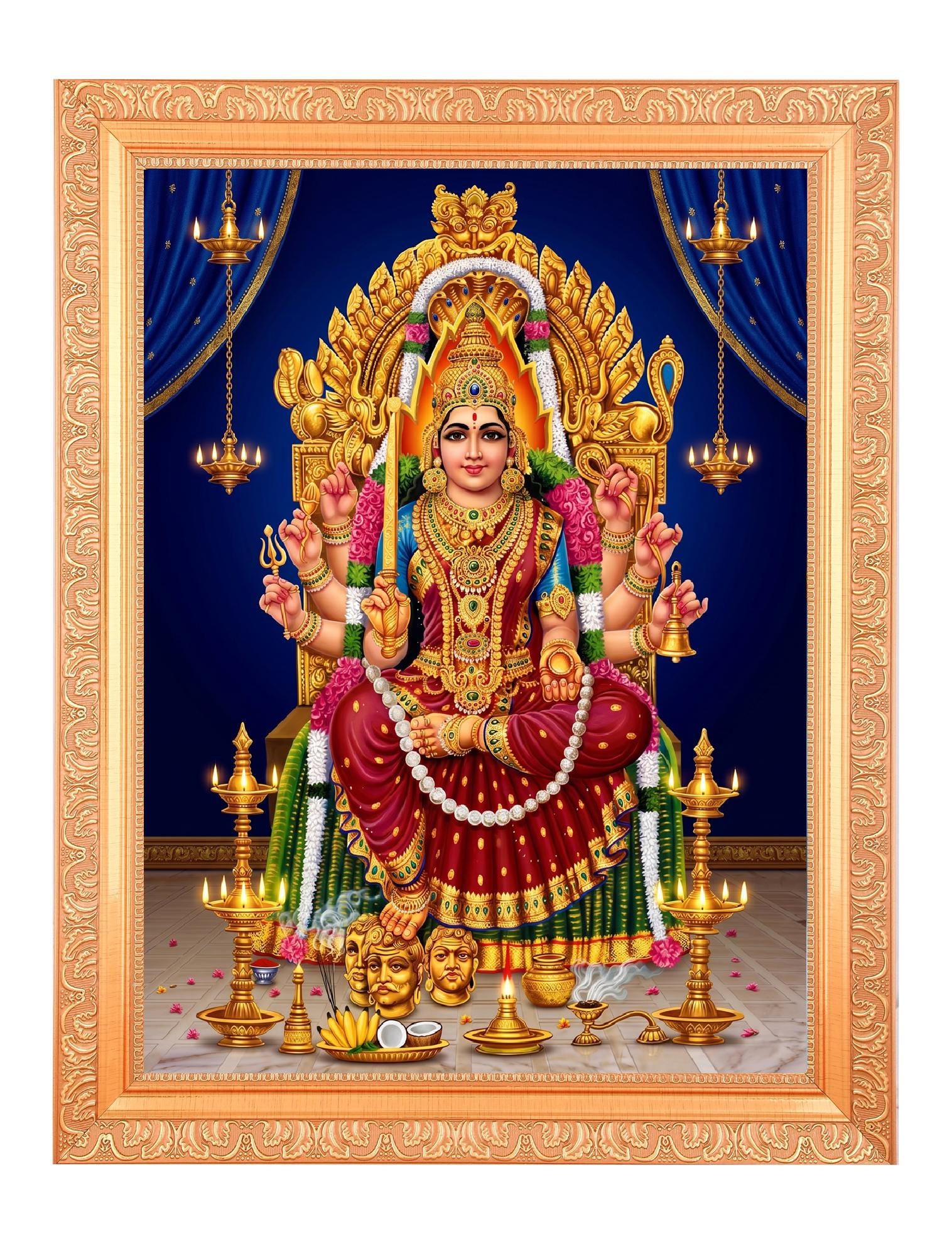 Samayapuram Mariamman Kuladevi Beautiful Sparkle Print Elegant 