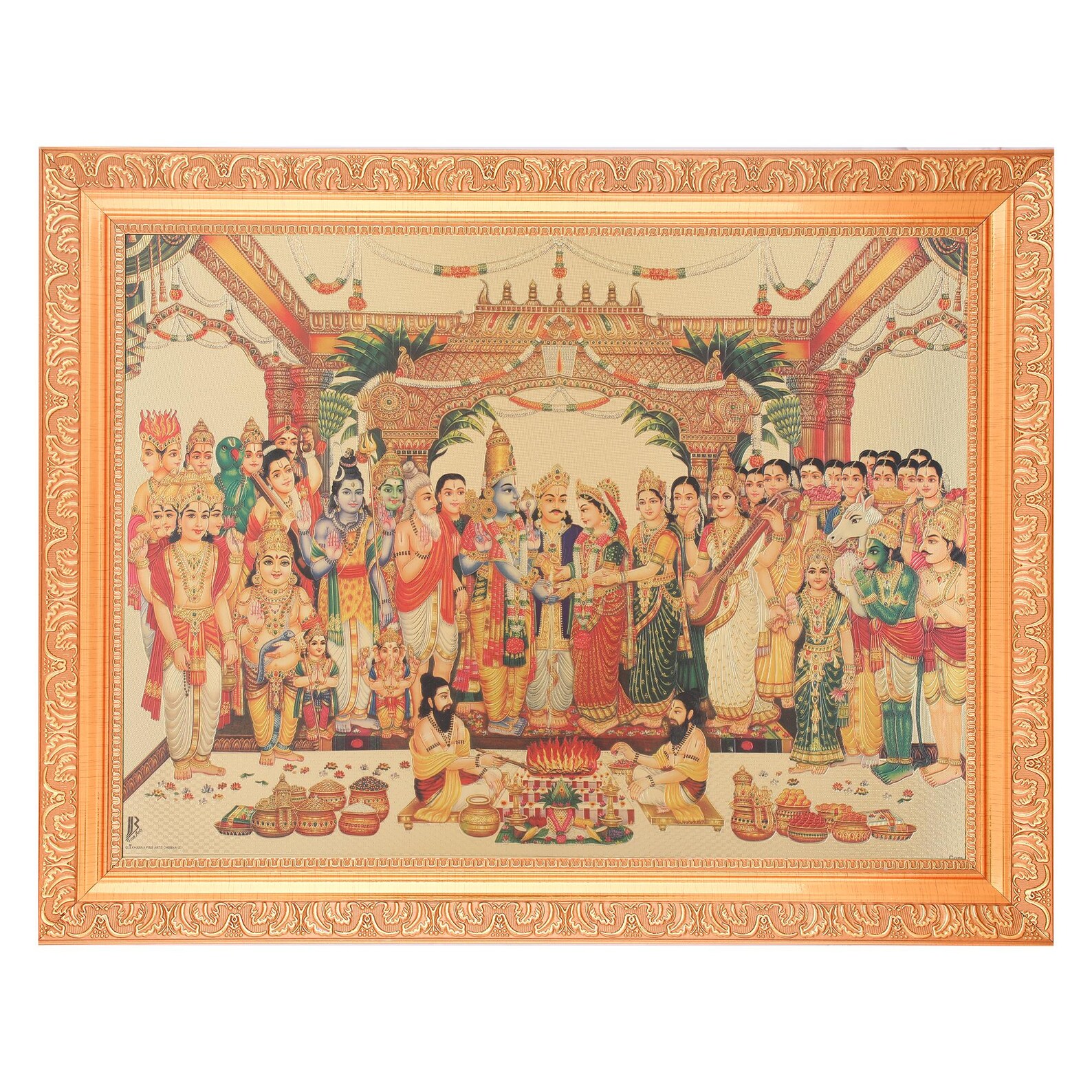 Srinivasa Padmavathi Kalyanam Golden Foil Photo in Artwork Golden Frame ...
