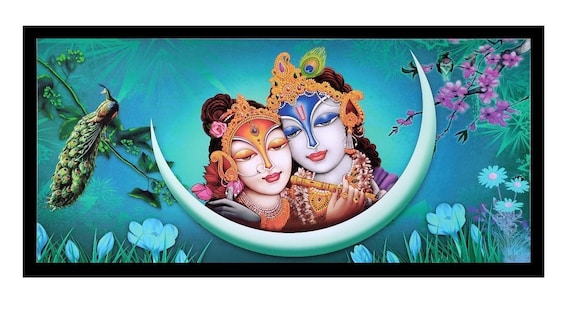 Radha Krishna Sticker – 6 X 5 Inches, Bunter Aufkleber Mit Hindu-Gottheiten, Ungerahmt