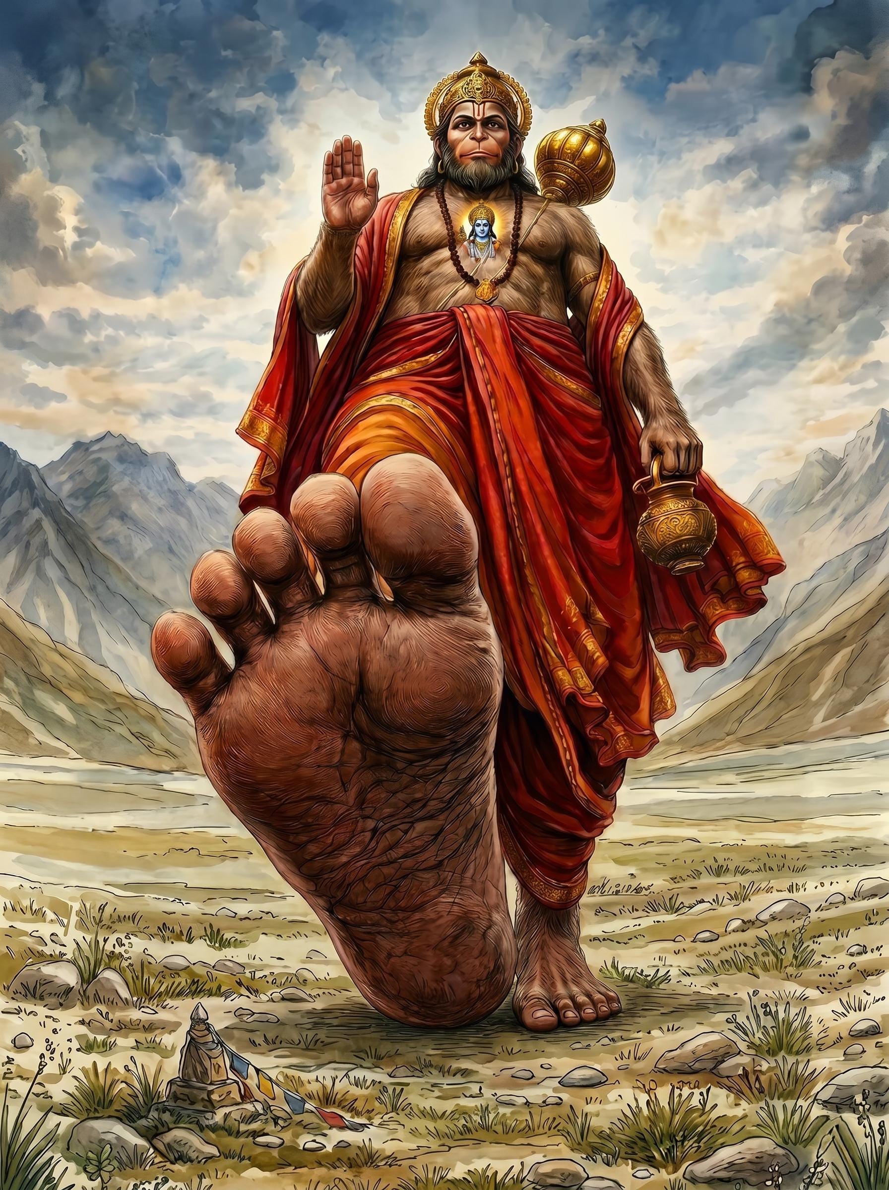 ビカクシダ P.Hanuman OC Lord Hanumanji Digital Art Print in Golden Frame (11 X 14 Inch) - Etsy
