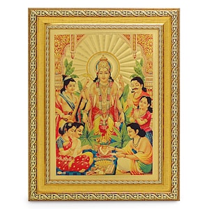Satyanarayana Beautiful Golden Foil Photo In Golden Frame (11.50 x 13.50 Inches)