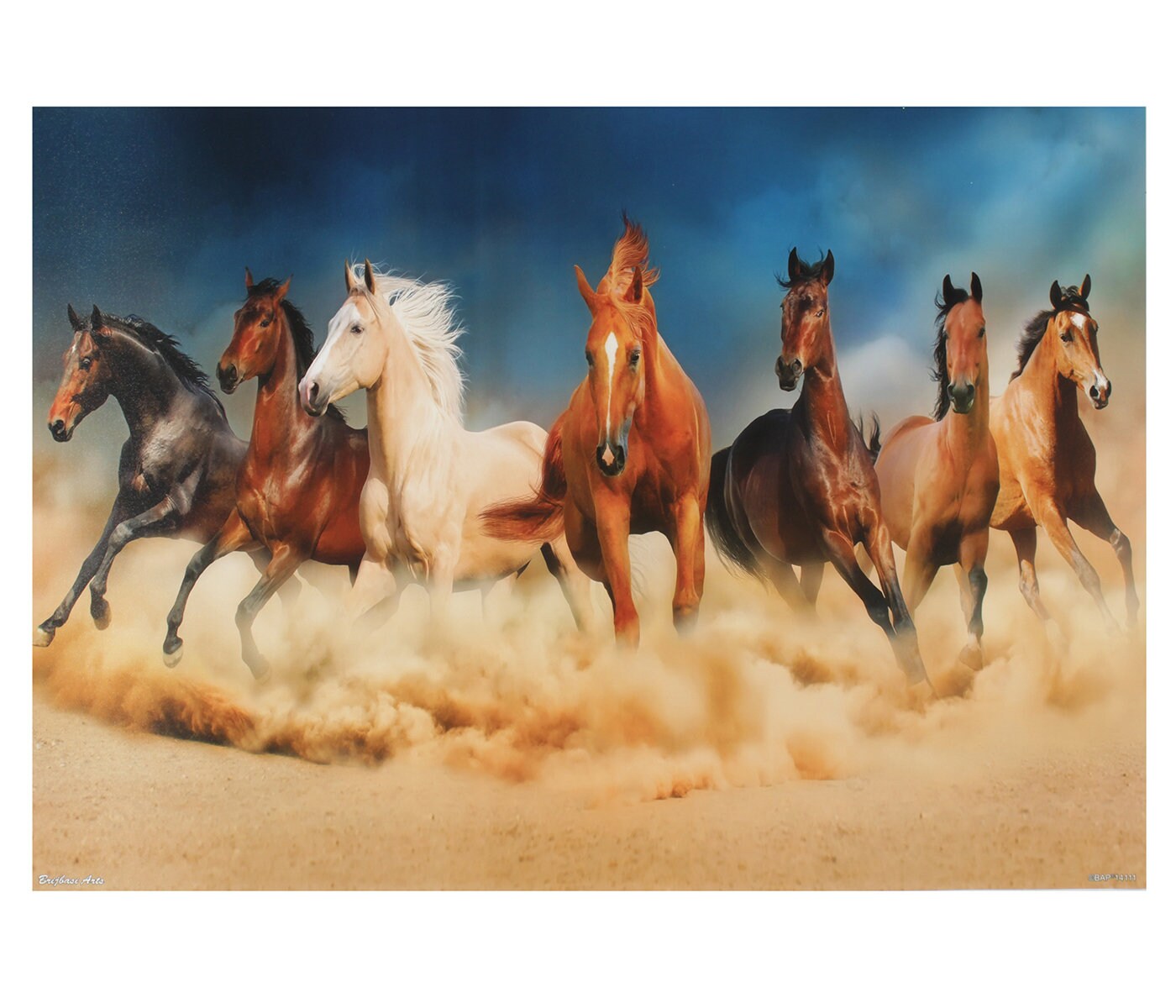Elegant Painting of Lucky 7 Horses Texture Coated Fine Print Etsy UK