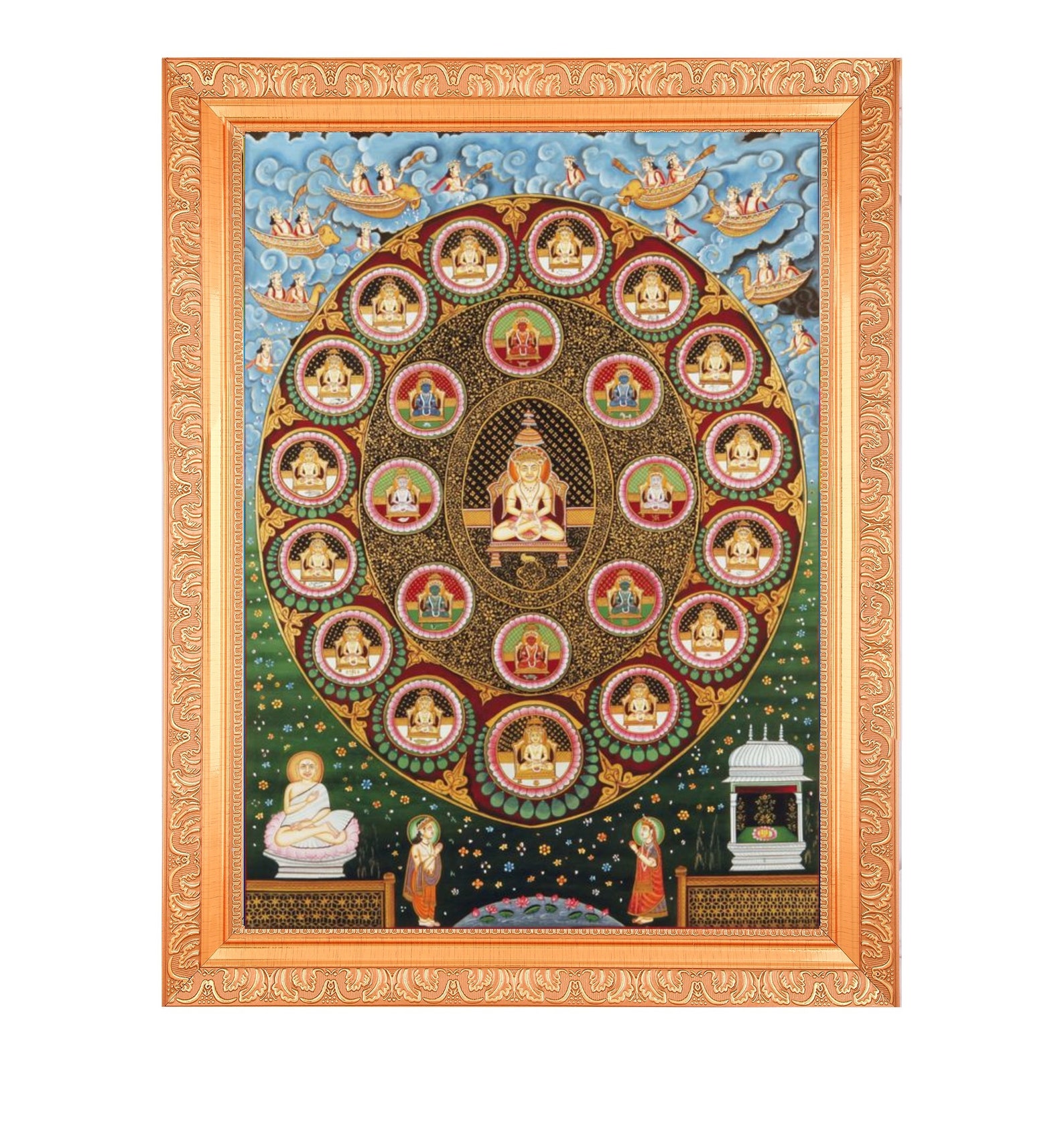 Jain Bhagwan Digital Print Photo in Golden Artwork Frame 11 X 14 ...