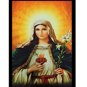 Mother Mary Sparkle Print Wall Sticker Poster Without Frame (20 X 28 Inches)