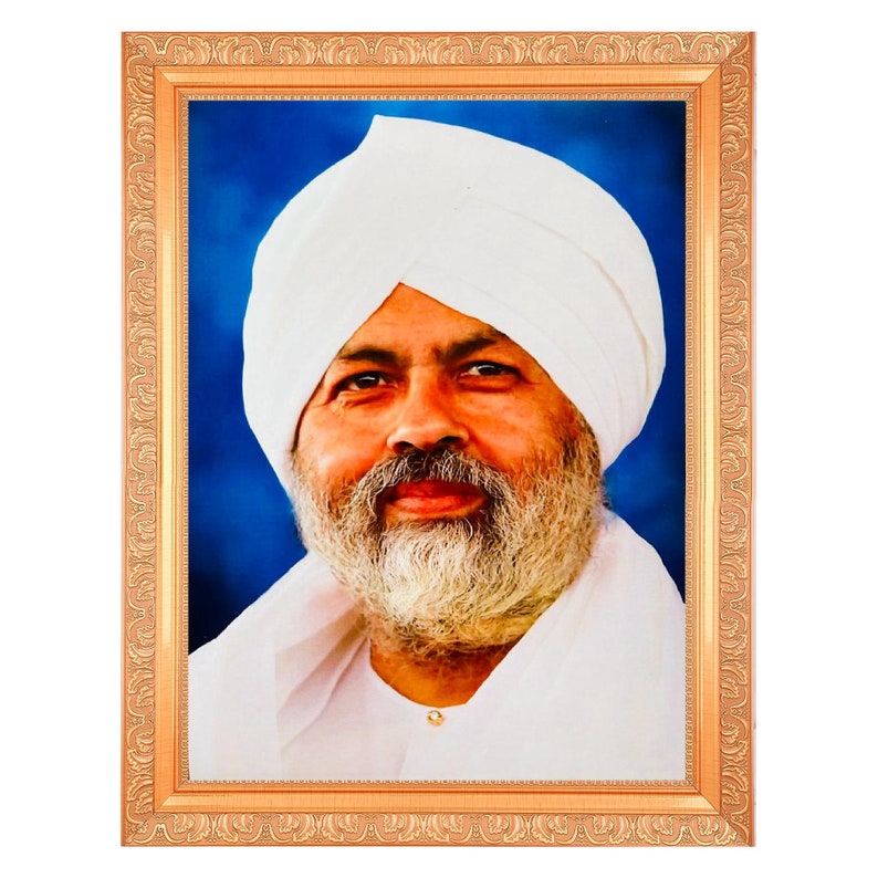 Sant Nirankari Baba Hardev Singhji Photo Print in Golden Artwork Frame ...