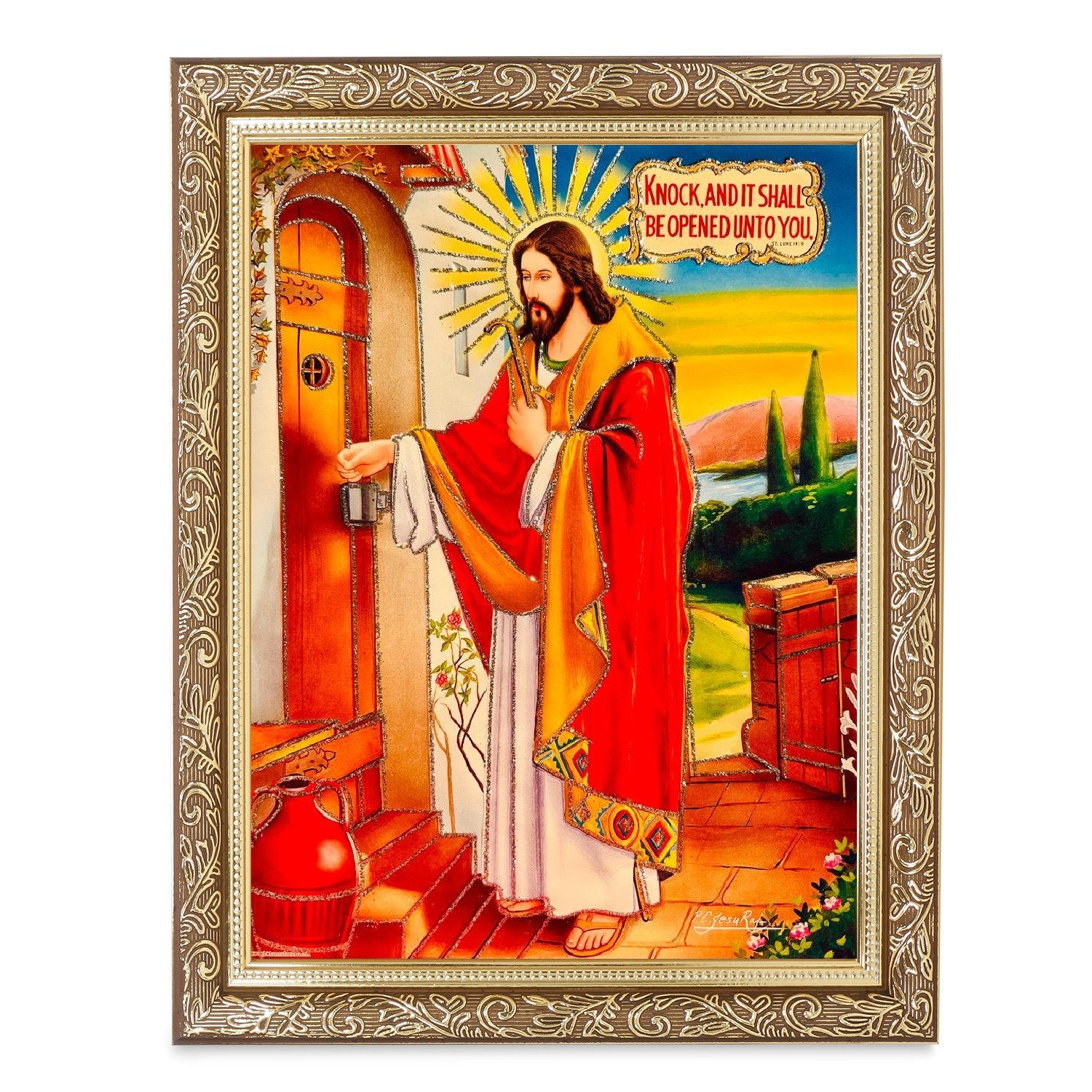 【美品】888Ｈｚ Jesus Christ ゴールド マドモアゼル・愛 巾着付 Lord Jesus Christ Art, Gold Zari Framed Photo (11 X 13 Inch) - Etsy