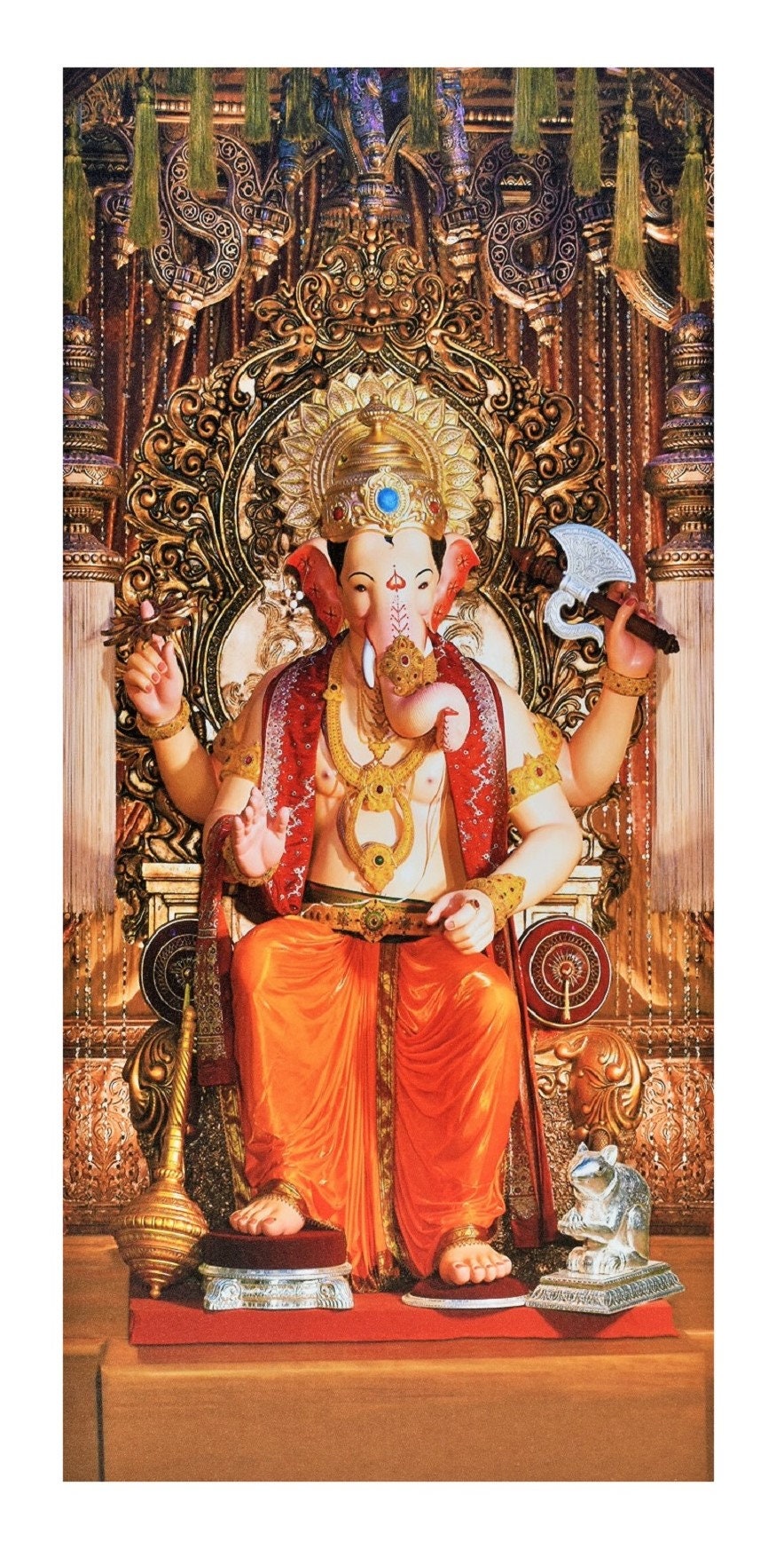 Lalbaug Ganesh Raja Beautiful Print Wall Sticker Poster Without