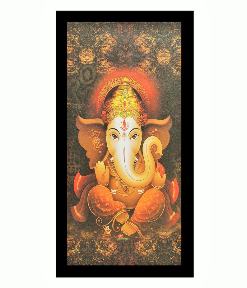 shree ganesha sparkle print wall sticker poster without frame | etsy