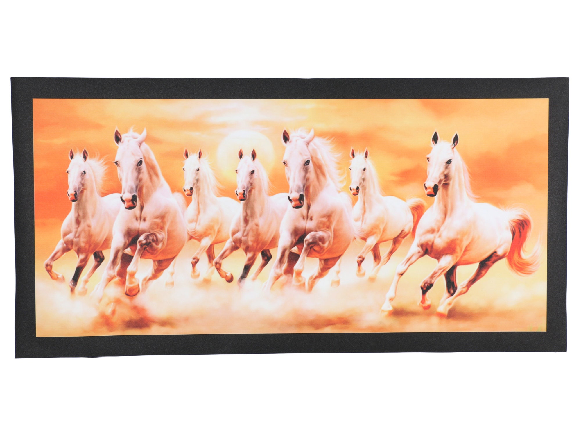 Sparkle Print: Seven Running Horses Wall Art Poster (20 X 40