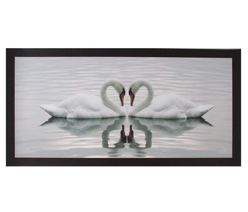 20 X 40 Inches Loving Swans Wall Sticker Poster Sparkle Print Without Frame