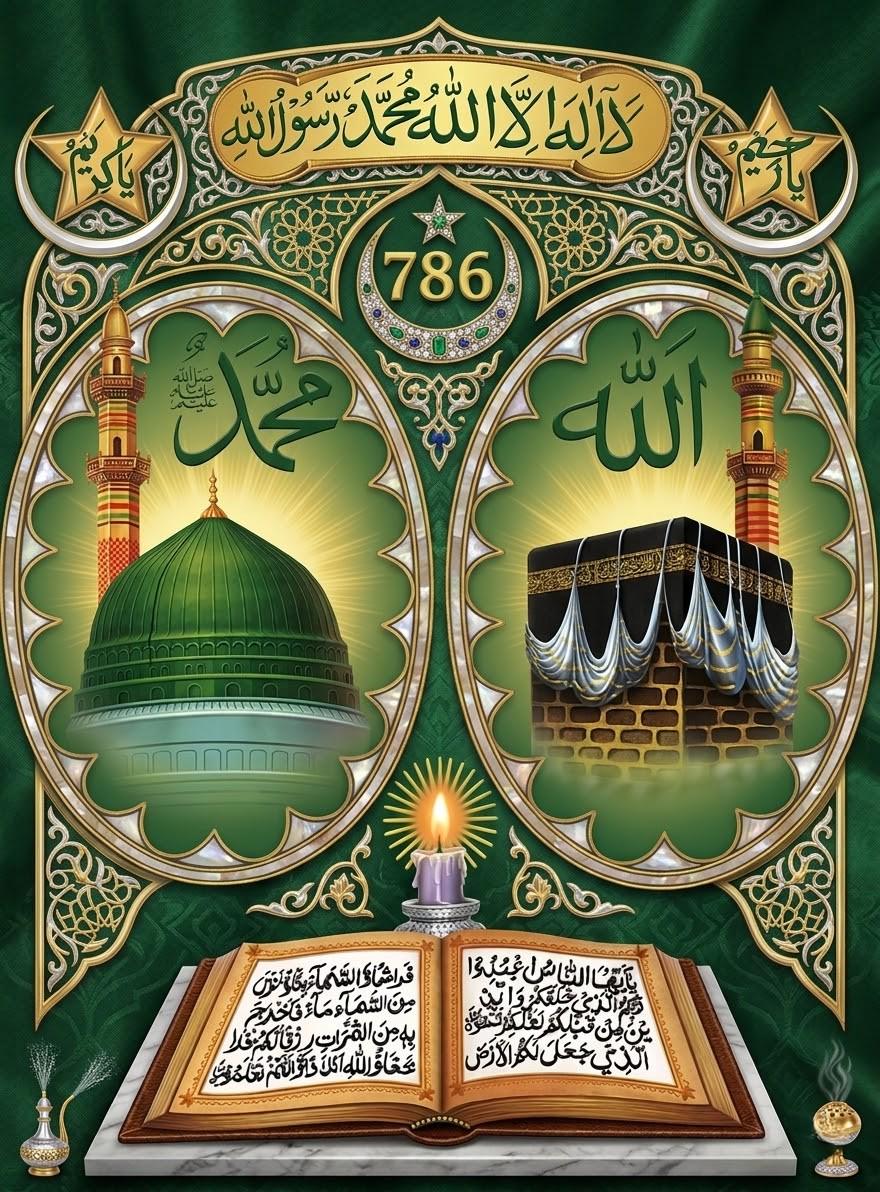 Mecca-madina, Khwaja Ajmer Sharif Kabba Gate Golden Art Print