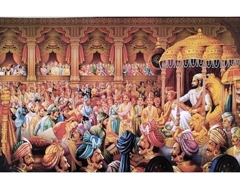 Shivaji Maharaj Rajyabhishek Fine Print Wall Sticker Poster Without Frame (4 Sizes Available in this design)