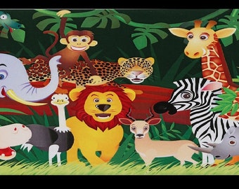 Kids Zoo Sparkle Print Poster Without Frame (20 X 40 Inches)