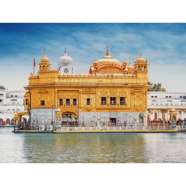 Golden Temple Painting Print Photo Without Frame (20 X 28 Inches)