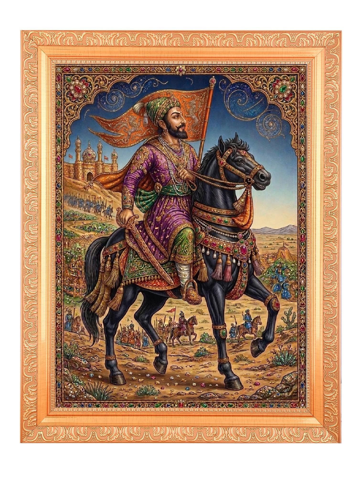Shivaji Maharaj Golden Artwork Framed Print (11 X 14 Inch) - Etsy