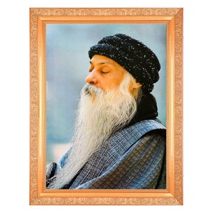 Shree Rajneesh Digital Print Photo In Golden Artwork Frame 11 x 14 Inch)OR(27.94 X 35.56 Cm)