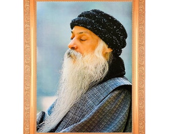 Osho Portrait Print | Golden Artwork Frame (11 X 14 Inch) 4
