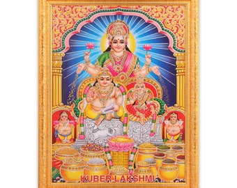 Buy Kuber Lakshmi Zari Art Work Photo in Golden Frame Big 14 X 18 Online in India - Etsy Buy Kuber Lakshmi Zari Art Work Photo in Golden Frame Big 14 X 18 Online in India - Etsy