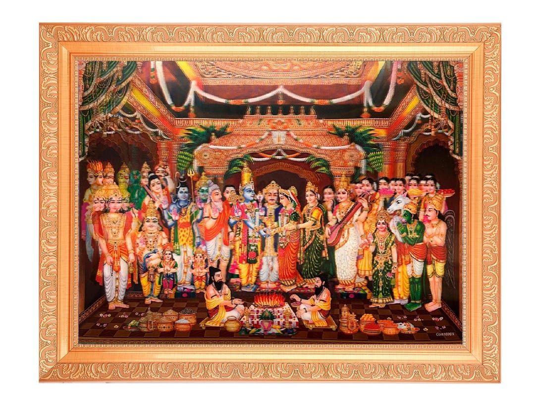 Srinivasa Kalyanam 5D Layered Photo in Golden Frame (14x18 Inches) - Etsy