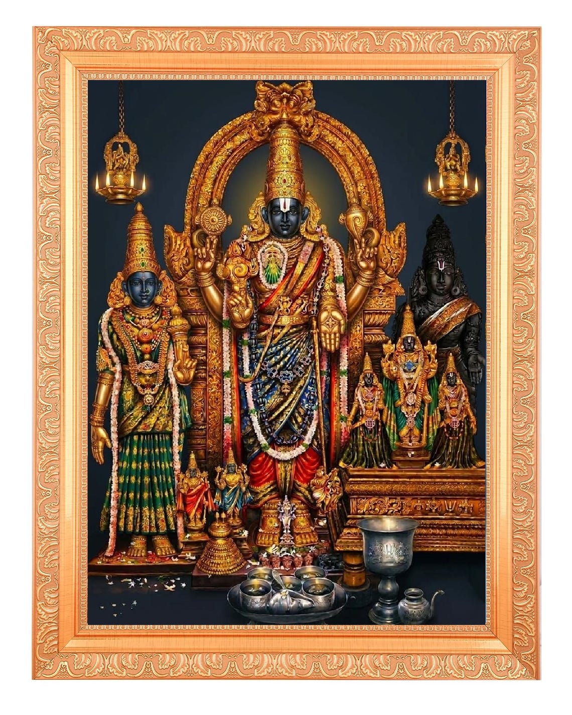 Sri Parthasarathy Art Print in Elegant Golden Frame (11 X 14 Inch) - Etsy