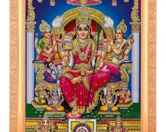 zig zag Sri Lalitha Mata Tripura Sundari Devi - Cornice portafoto per tavolo da parete, misura piccola, 15,2 x 20,3 cm, vetro acrilico