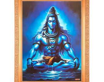 5D Shivji Photo Frame | Sacred Mahadev Picture in Golden Frame (14