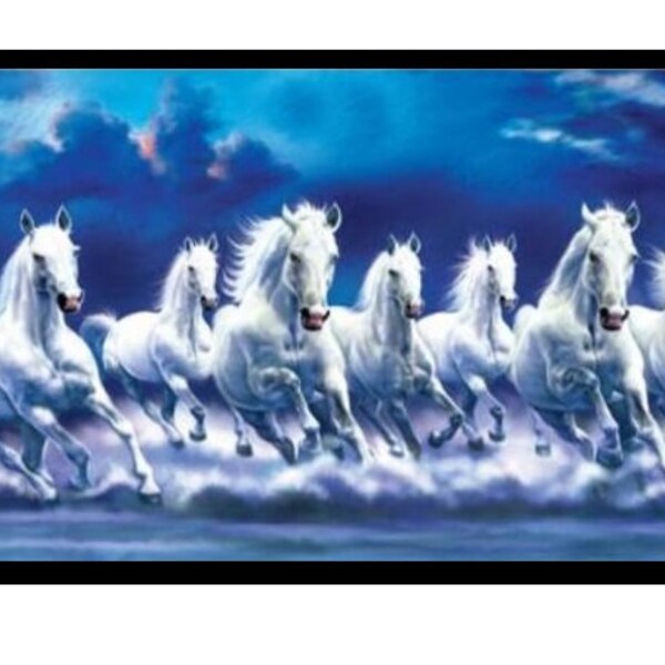 Seven Running Horses Poster Etsy
