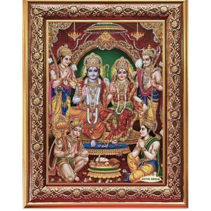 Ram Sita Kalyanam Golden Art Work Colour Photo Print In Golden Wall Hanging-/-TableTop Frame(7.50 X 9.50 Inch)OR(19.05 X 24.13 Cm)-4 DESIGNS