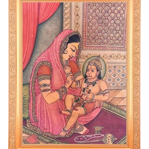 Hanuman-ji Vintage Digital Print Photo In Golden Artwork Frame 11 x 14 Inch)Housewarming Gifts-{{In 5 Designs}}