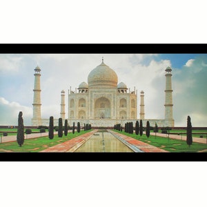 Taj Mahal India  Majestic Sparkle Print Wall Sticker Poster Without Frame (20 X 40 Inches)-2