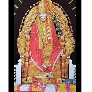 Póster de pared con estampado brillante de Shirdi Sai Baba (sin marco, 50 x 101 cm) {{2 diseños}}