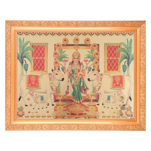 Grahalakshmi Beautiful Golden Foil Photo In ArtWork Golden Frame (11 x 14 Inch) Housewarming Gifts