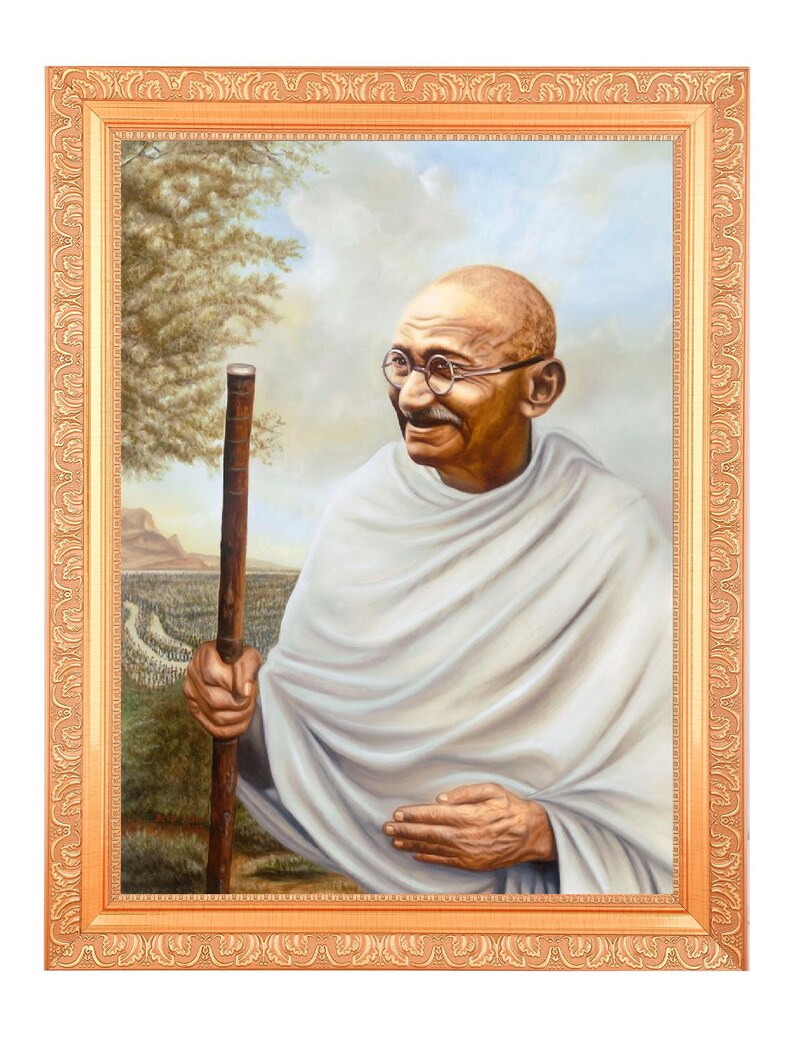 Mahatma Gandhi Golden Artwork Frame Print (11x14, 14x18 Inch) - Etsy